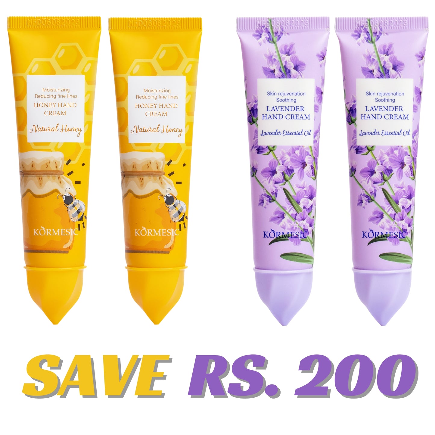 2x Honey Hand Cream & 2x Lavender Hand Cream - 4 Pack